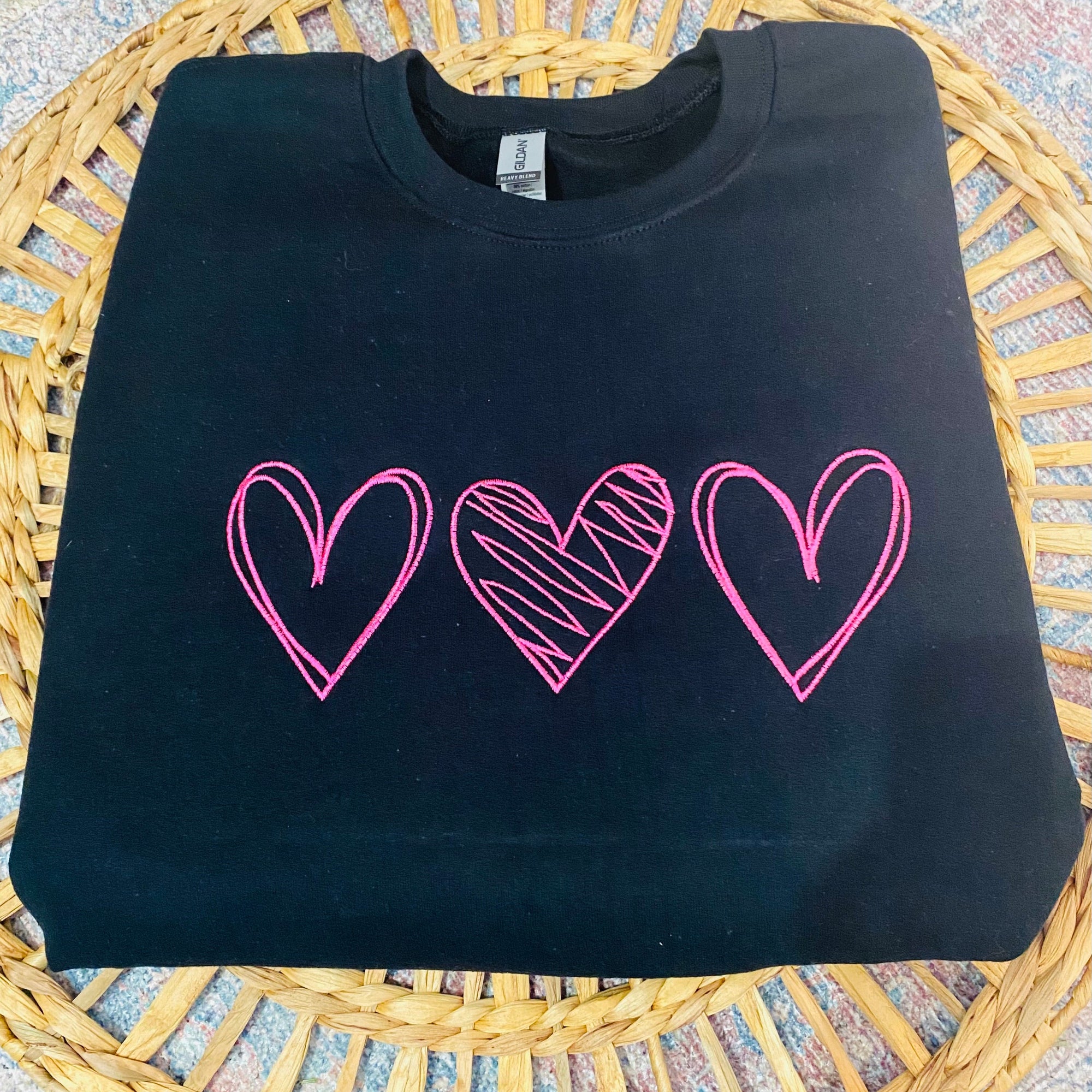 Embroidered Hearts Sweatshirt