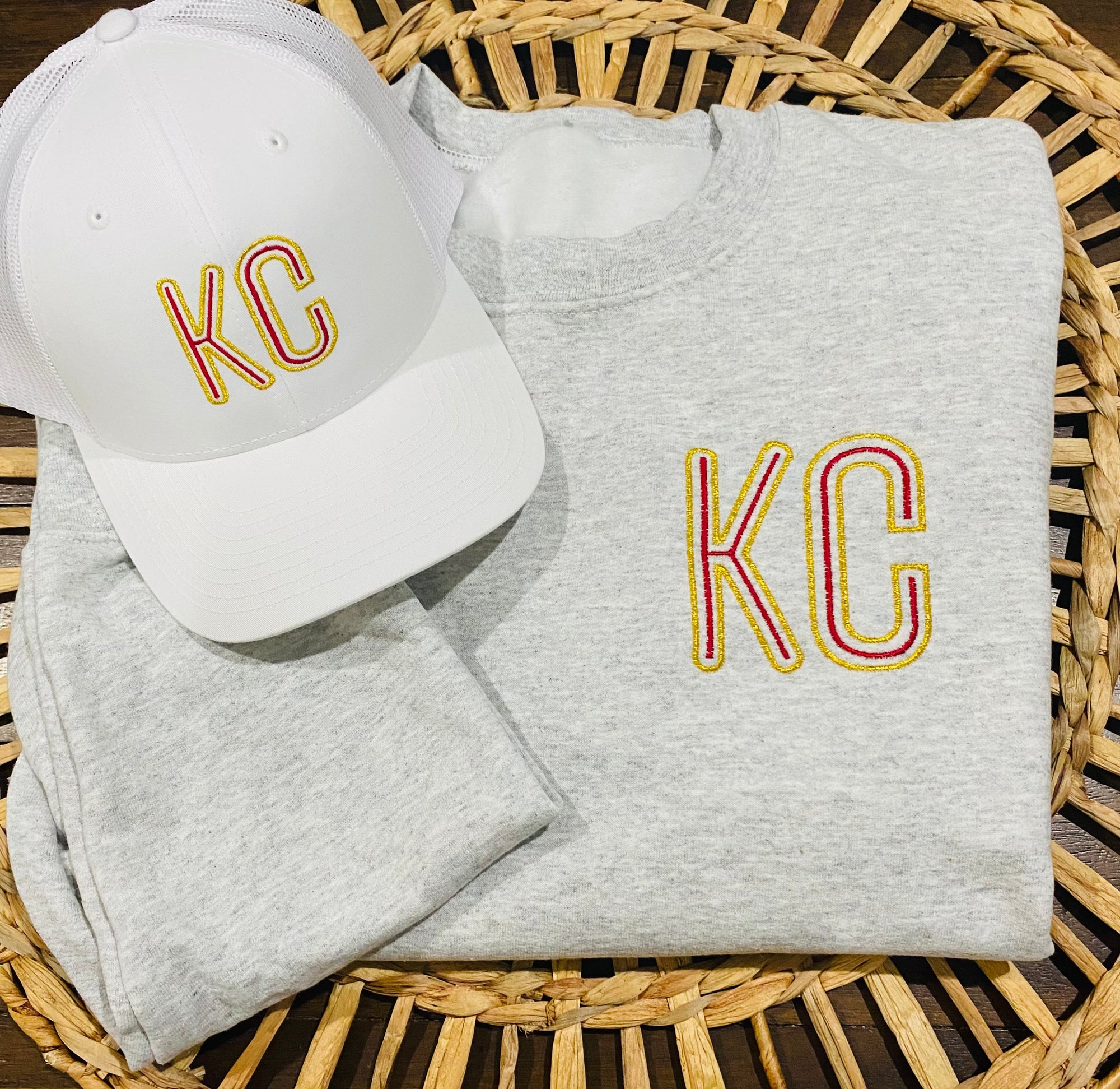 Embroidered Metallic KC Sweatshirt