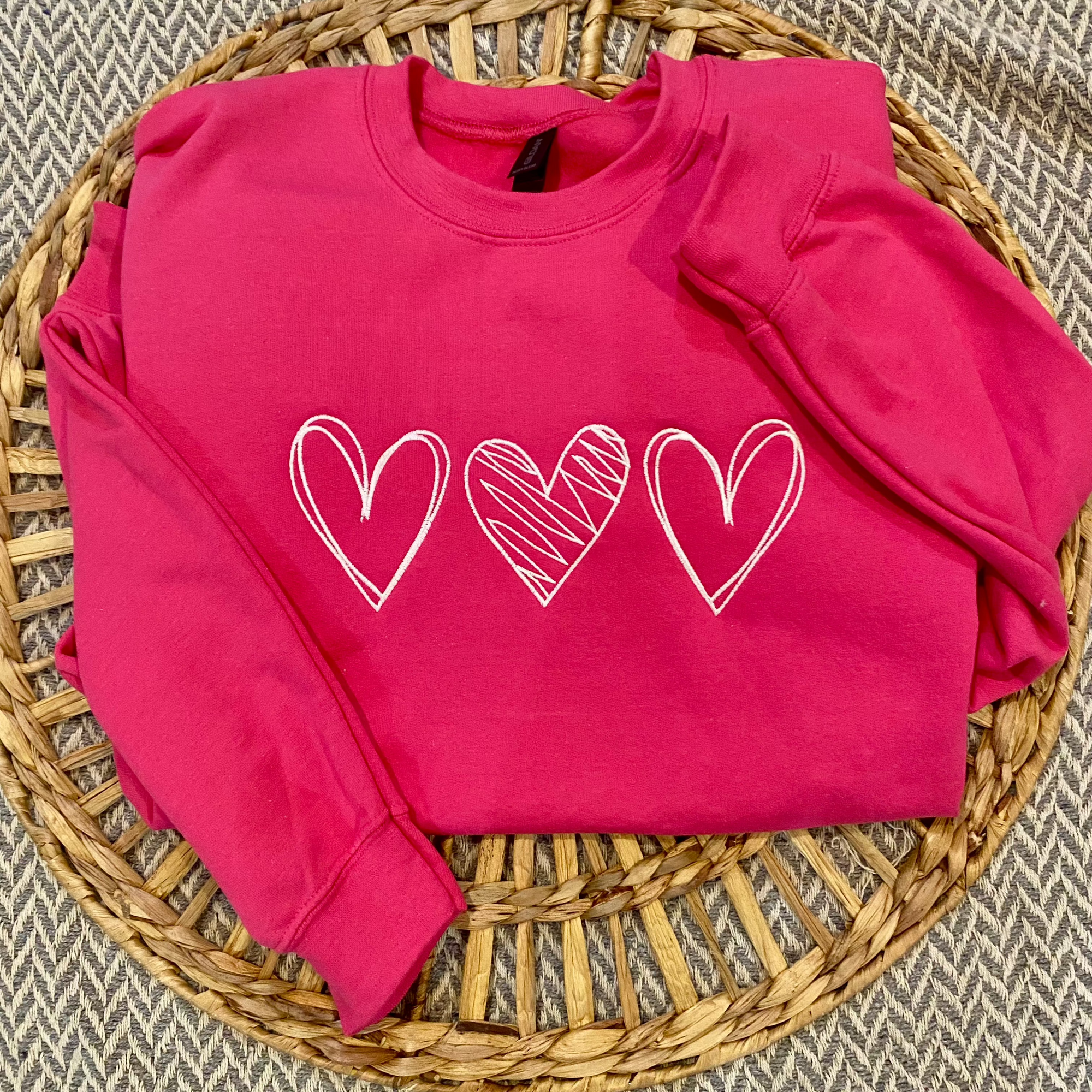 Embroidered Hearts Sweatshirt