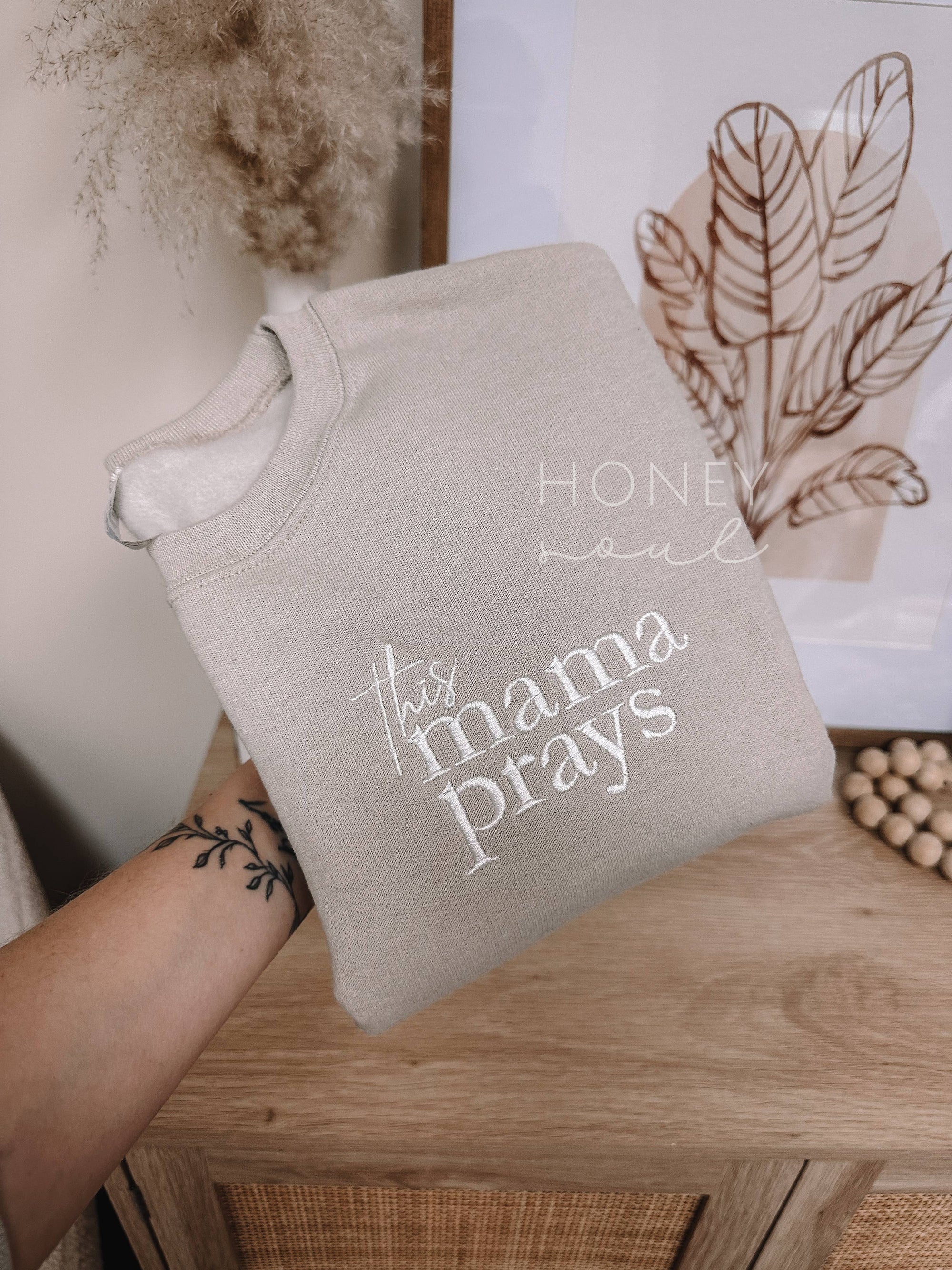 This Mama Prays Embroidered Sweatshirt